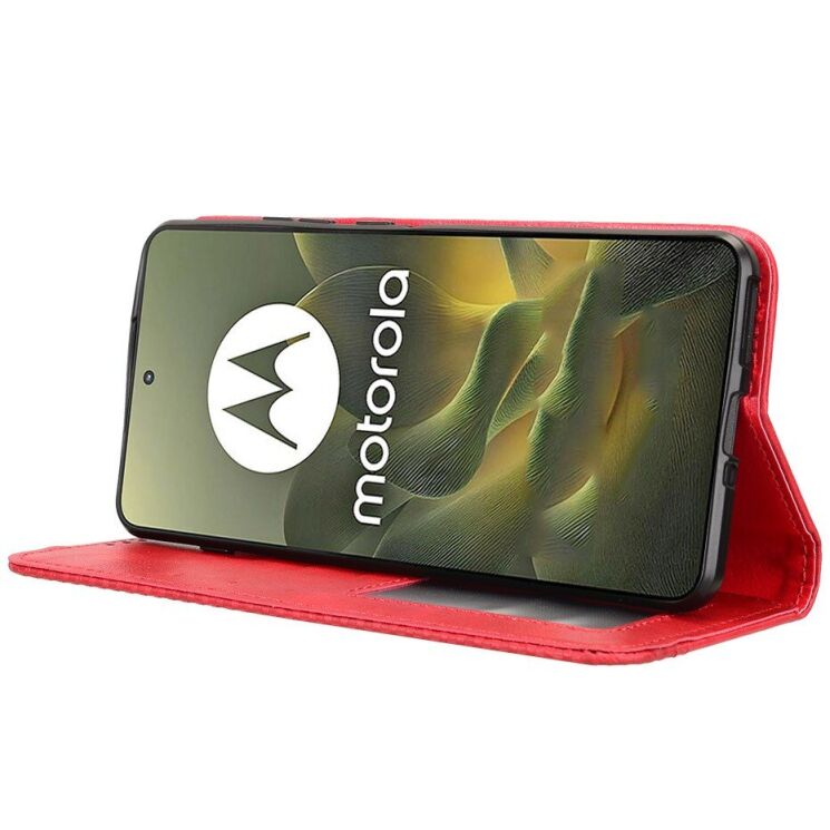Чохол-книжка Deexe Retro Style для Motorola Edge 70 - Red: фото 5 з 18