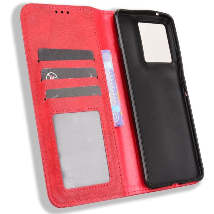 Чохол-книжка Deexe Retro Style для Motorola Edge 70 - Red: фото 3 з 18