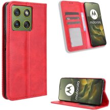 Чохол-книжка Deexe Retro Style для Motorola Edge 70 - Red: фото 1 з 18
