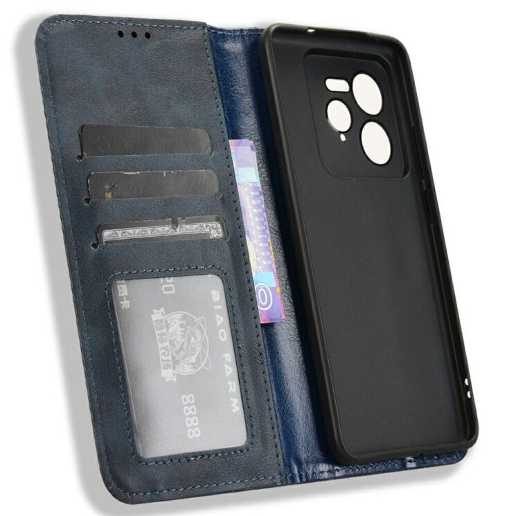 Чехол Deexe Retro Style для Realme GT 7 Pro - Blue: фото 4 из 7