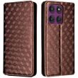 Чохол Deexe Rhombus Book для Motorola Edge 60 Pro - Brown (381705Z)