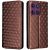 Чехол Deexe Rhombus Book для Motorola Edge 60 Pro - Brown: фото 1 из 9