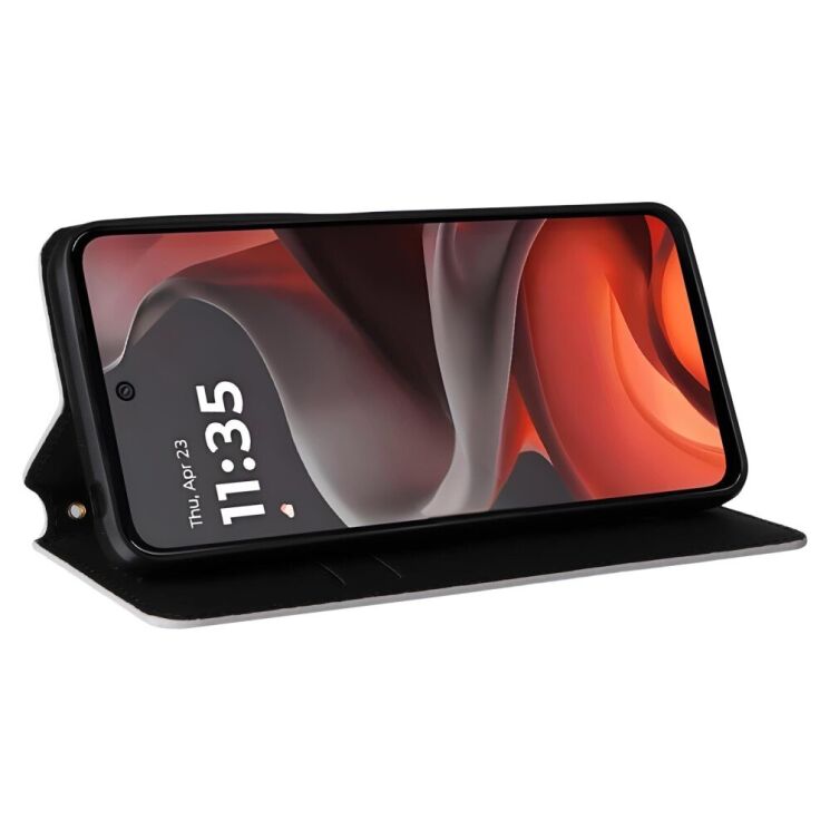 Чехол Deexe Rhombus Book для Motorola Moto G15 / G15 Power - Silver: фото 3 из 10