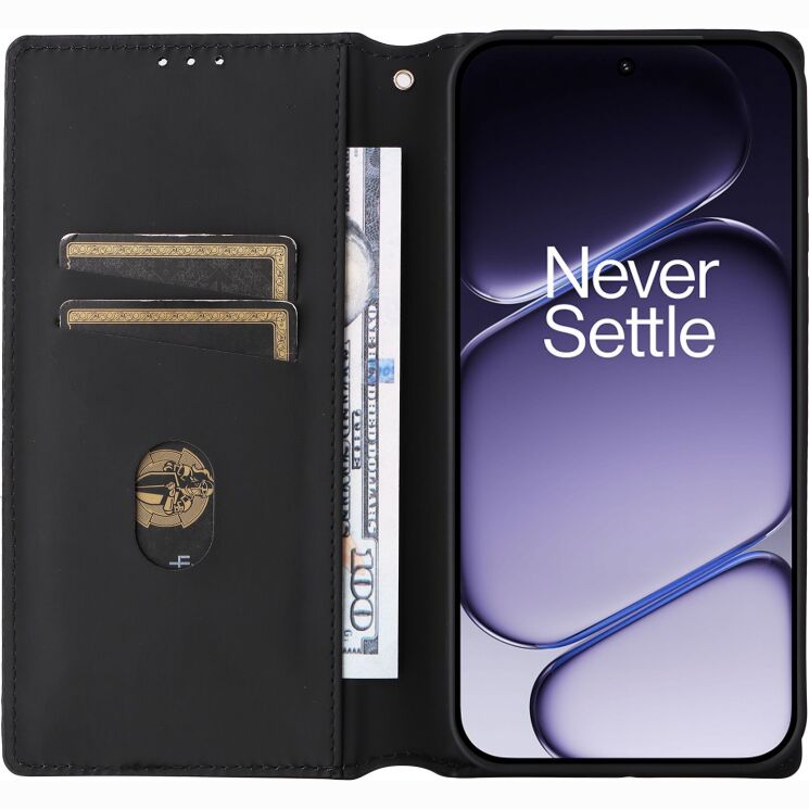 Чохол Deexe Rhombus Book для OnePlus Nord 6 - Black: фото 2 з 10