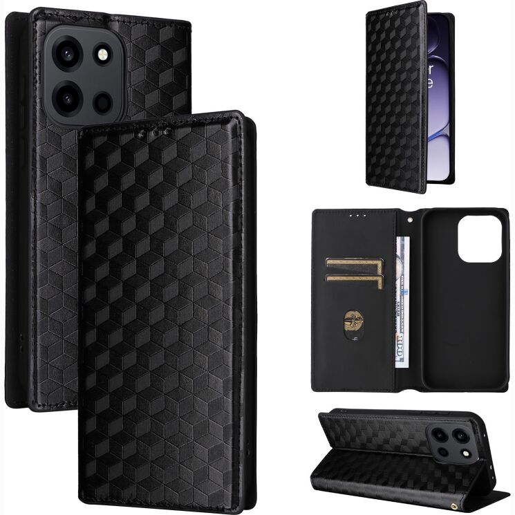 Чохол Deexe Rhombus Book для OnePlus Nord 6 - Black: фото 8 з 10