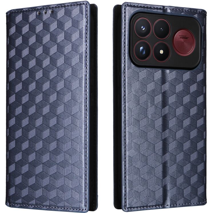 Чехол Deexe Rhombus Book для Xiaomi Poco F9 Ultra - Blue: фото 1 из 10