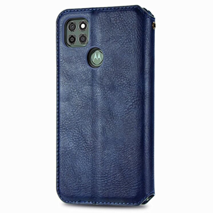 Чехол Deexe Rhombus Wallet для Motorola Moto G9 Power - Blue: фото 4 из 21