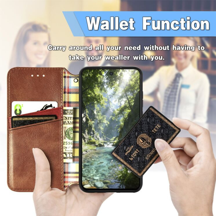 Чехол Deexe Rhombus Wallet для Realme 16 Pro - Grey (428031H) Чехол Deexe Rhombus Wallet для Realme 16 Pro - Grey: фото 7 из 9