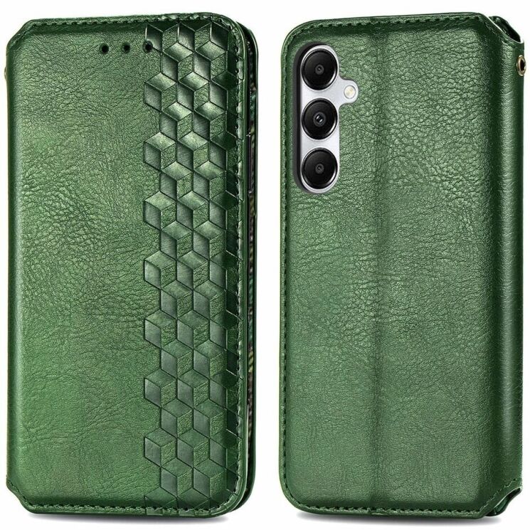 Чехол Deexe Rhombus Wallet для Samsung Galaxy A35 (A356) - Green: фото 1 из 6
