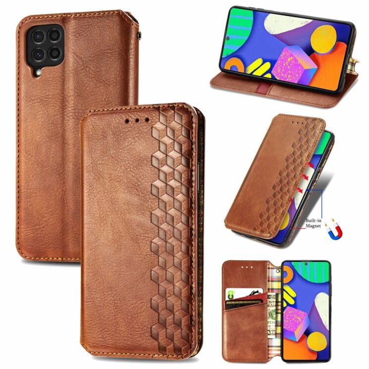 Чохол Deexe Rhombus Wallet для Samsung Galaxy M62 - Brown: фото 5 з 13