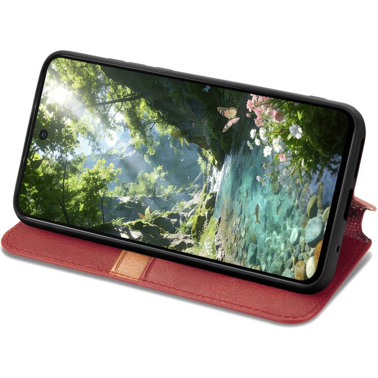 Чехол Deexe Rhombus Wallet для Xiaomi Poco X8 Pro - Red: фото 3 из 10