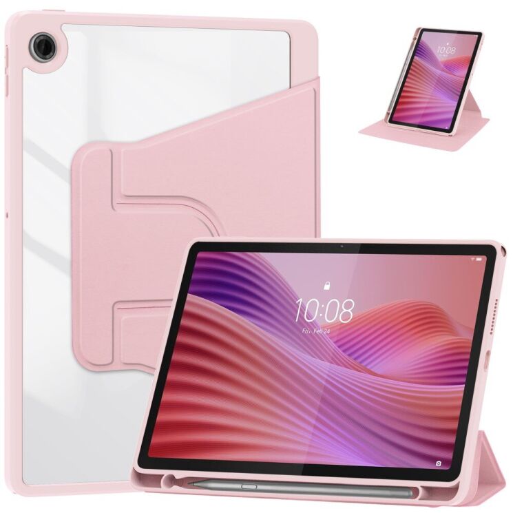 Чехол Deexe Rotary Case для Lenovo Tab (TB311) - Pink: фото 1 из 7