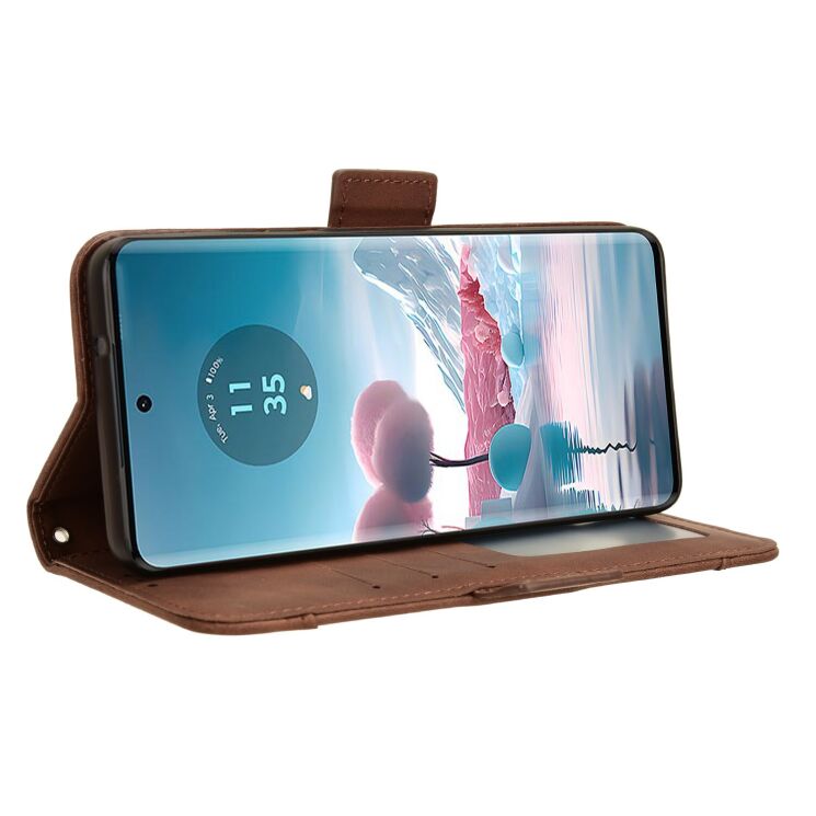 Чохол Deexe Wallet Stand для Motorola Edge 40 Neo - Brown: фото 4 з 7