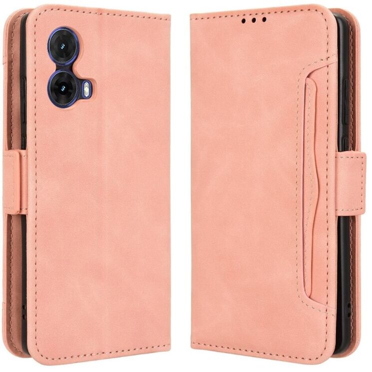 Чехол Deexe Wallet Stand для Motorola Moto G85 - Pink: фото 1 из 7