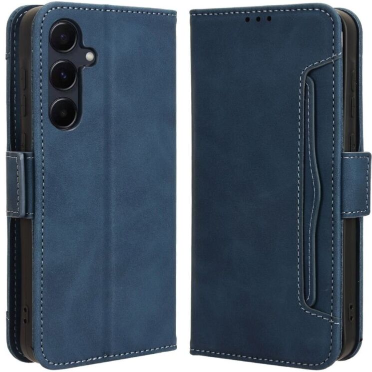 Чехол Deexe Wallet Stand для Samsung Galaxy A35 (A356) - Blue: фото 1 из 7