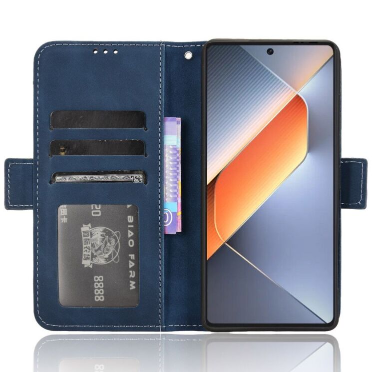 Чехол Deexe Wallet Stand для TECNO Pova 6 - Blue: фото 2 из 8