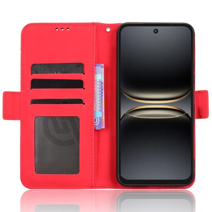 Чехол-книжка с кармашками Deexe Wallet Stand для TECNO Spark 40C - Red: фото 5 из 15