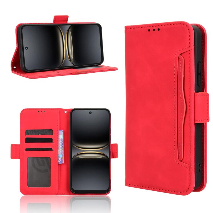 Чехол-книжка с кармашками Deexe Wallet Stand для TECNO Spark 40C - Red: фото 8 из 15