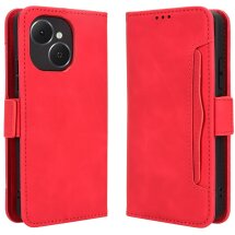 Чехол-книжка с кармашками Deexe Wallet Stand для TECNO Spark 40C - Red: фото 1 из 15
