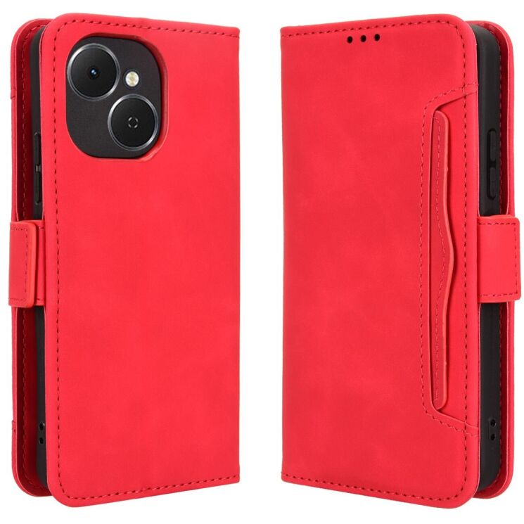 Чехол-книжка с кармашками Deexe Wallet Stand для TECNO Spark 40C - Red: фото 1 из 15