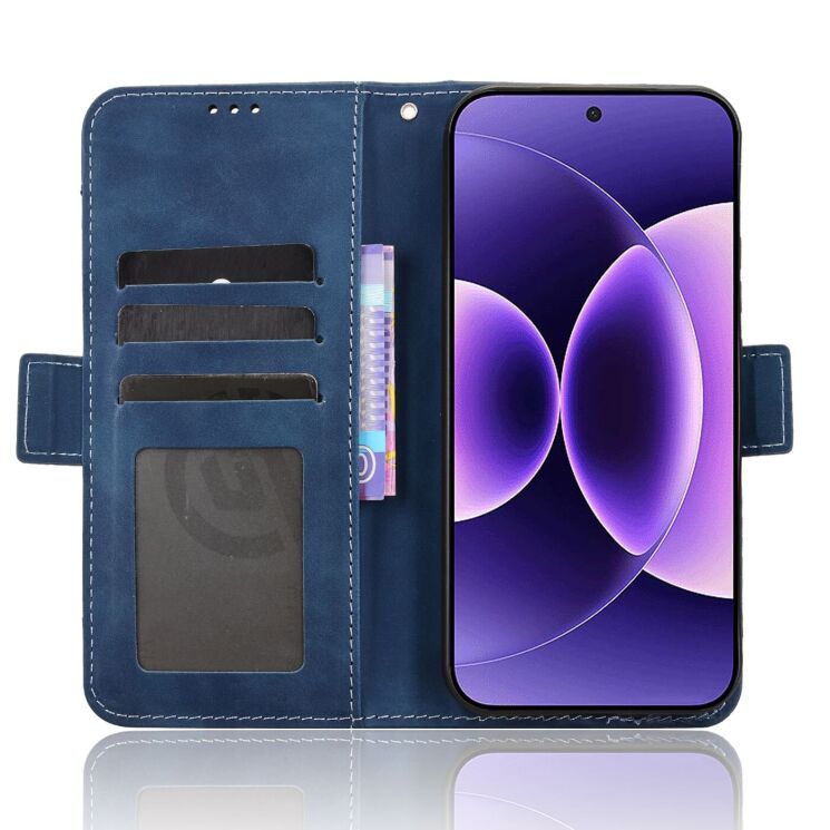 Чехол-книжка с кармашками Deexe Wallet Stand для Xiaomi 17 Pro - Blue (390711L) Чехол-книжка с кармашками Deexe Wallet Stand для Xiaomi 17 Pro - Blue: фото 4 из 15