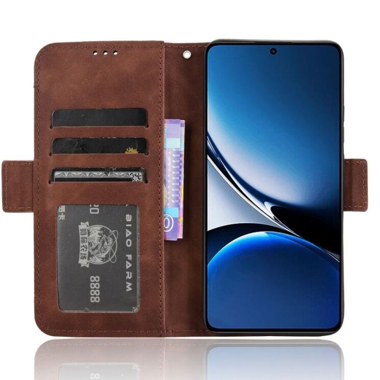 Чехол Deexe Wallet Stand для Xiaomi Poco X7 Pro - Brown: фото 3 из 7
