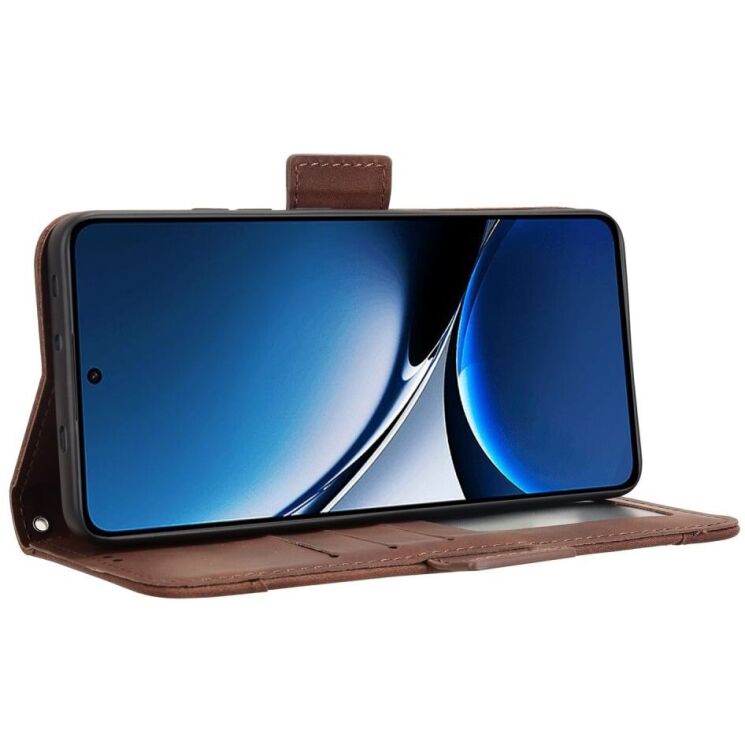 Чехол Deexe Wallet Stand для Xiaomi Poco X7 Pro - Brown: фото 5 из 7