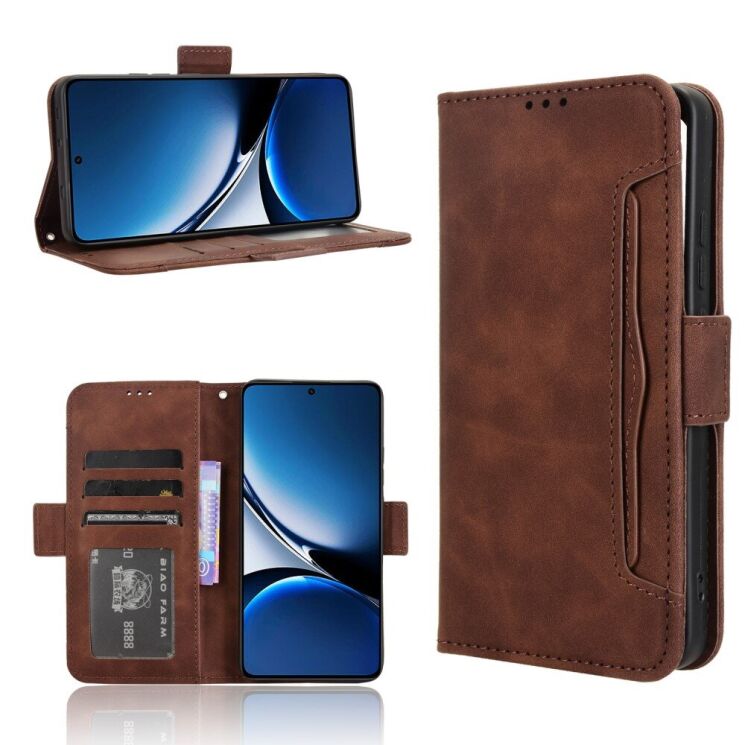 Чехол Deexe Wallet Stand для Xiaomi Poco X7 Pro - Brown: фото 7 из 7