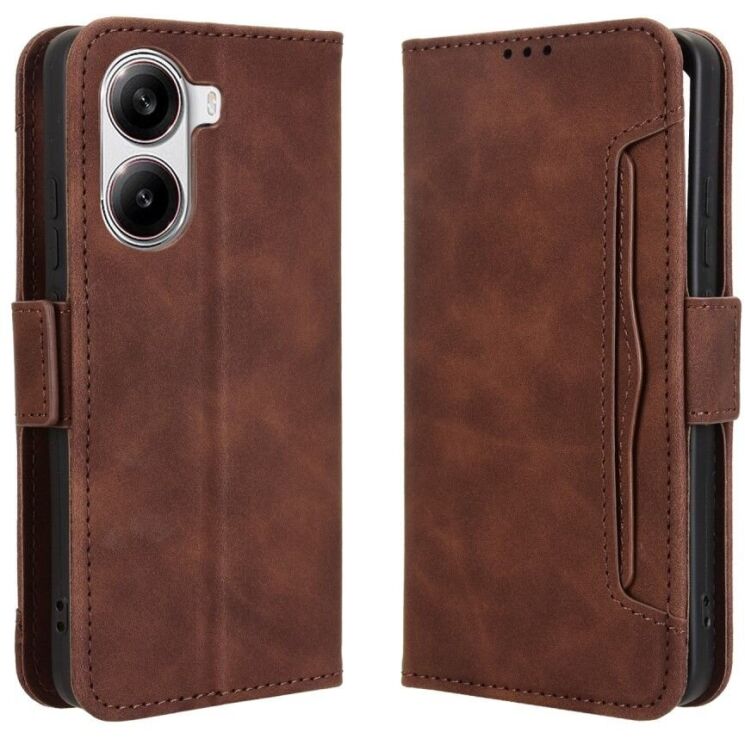 Чехол Deexe Wallet Stand для Xiaomi Poco X7 Pro - Brown: фото 1 из 7