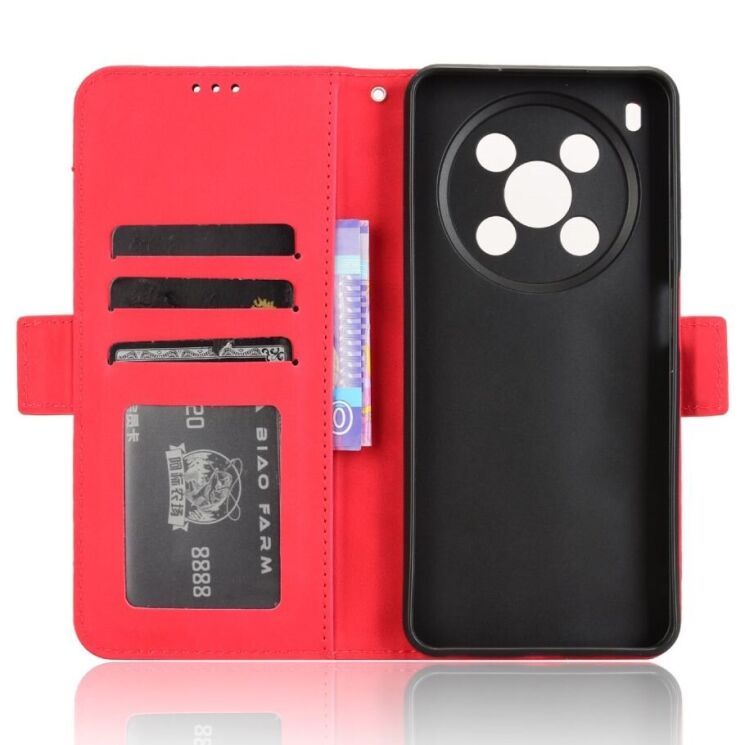 Чехол Deexe Wallet Stand для ZTE Nubia V70 Max - Red: фото 6 из 15