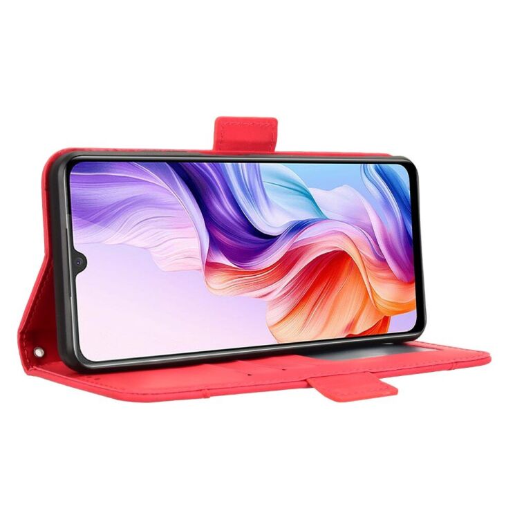 Чехол Deexe Wallet Stand для ZTE Nubia V70 Max - Red: фото 7 из 15