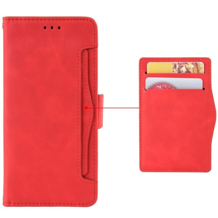 Чехол Deexe Wallet Stand для ZTE Nubia V70 Max - Red: фото 2 из 15
