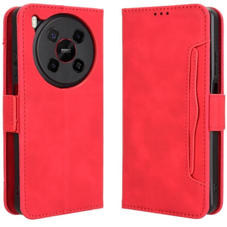 Чехол Deexe Wallet Stand для ZTE Nubia V70 Max - Red: фото 9 из 15