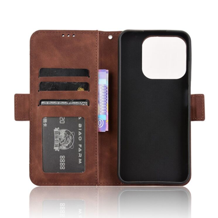 Чехол Deexe Wallet Stand для ZTE Nubia V70 - Brown: фото 5 из 7