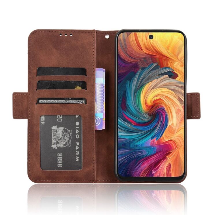 Чехол Deexe Wallet Stand для ZTE Nubia V70 - Brown: фото 3 из 7