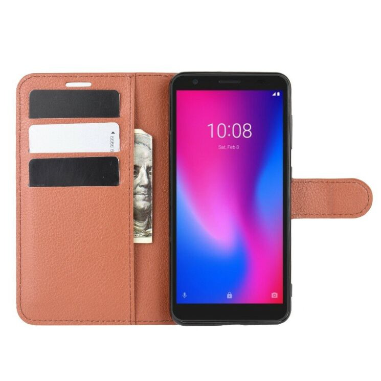 Классический чехол-книжка Deexe Book Type для ZTE Blade A3 (2020) - Brown: фото 4 из 6