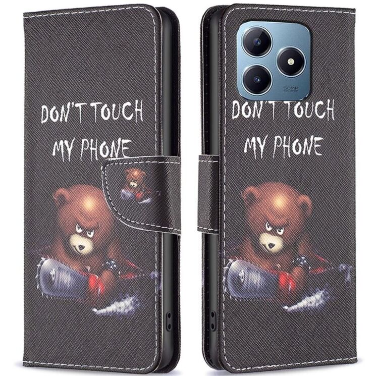Чехол-книжка Deexe Color Wallet для Realme C63 / C61 / Note 60x - Bear: фото 1 из 6