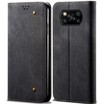 Чехол-книжка UniCase Jeans Wallet для Xiaomi Poco X3 - Black: фото 1 из 8