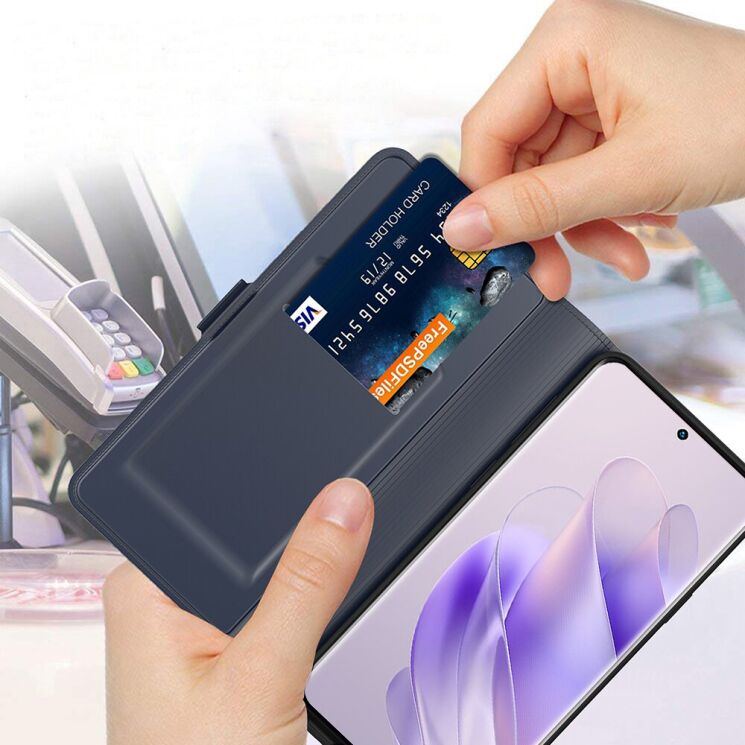 Чехол-книжка Deexe Faro Wallet для Infinix Hot 60 Pro - Blue (388013L) Чехол-книжка Deexe Faro Wallet для Infinix Hot 60 Pro - Blue: фото 6 из 7