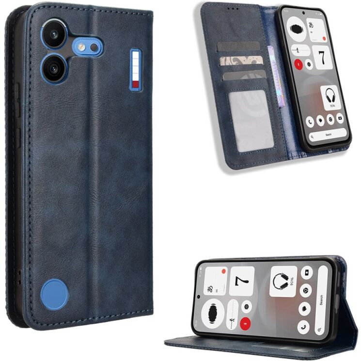 Чохол-книжка Deexe Retro Style для Nothing Phone (4b) - Blue: фото 2 з 17