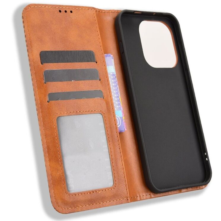 Чехол-книжка Deexe Retro Style для OnePlus 15 - Brown: фото 4 из 16