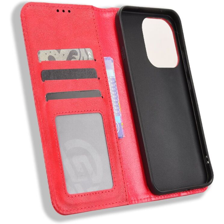 Чехол-книжка Deexe Retro Style для OPPO Reno 16 F/FS - Red: фото 5 из 17