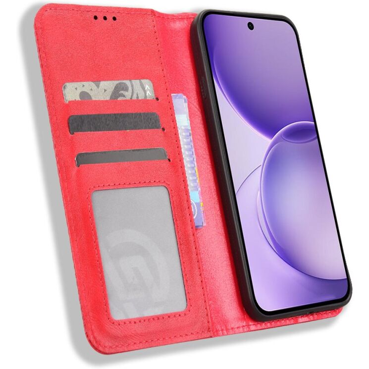 Чехол-книжка Deexe Retro Style для OPPO Reno 16 F/FS - Red: фото 6 из 17