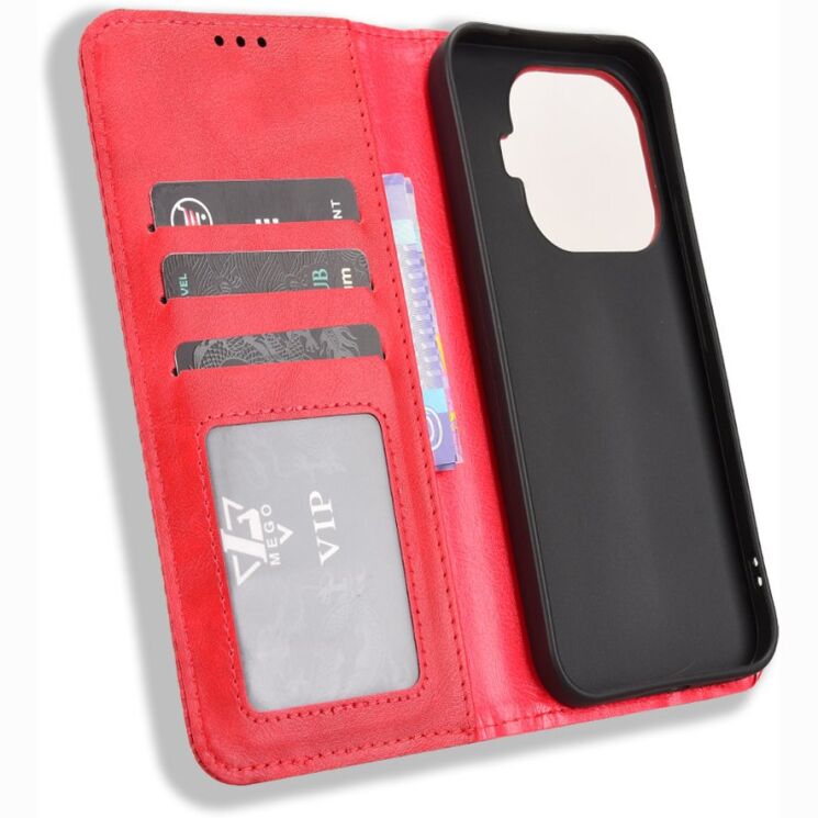 Чохол-книжка Deexe Retro Style для Xiaomi 17T Pro - Red: фото 5 з 18