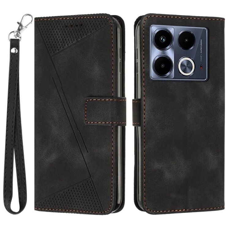 Чехол-книжка Deexe Triangle Series для Infinix Note 40 - Black: фото 1 из 13