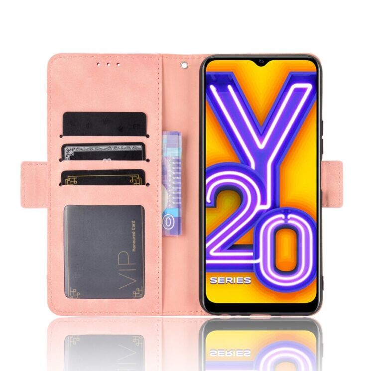 Чехол-книжка Deexe Wallet Stand для VIVO Y20 (V2027) / Y12s - Rose Gold: фото 4 из 12