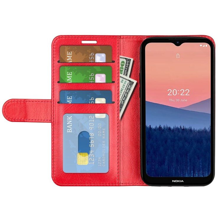 Чехол-книжка Deexe Wallet Style для Nokia C21 - Red: фото 2 из 7