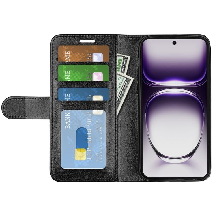 Чехол-книжка Deexe Wallet Style для OPPO Reno 12 Pro - Black: фото 2 из 9