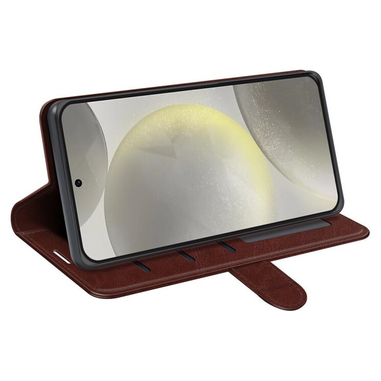 Чехол-книжка Deexe Wallet Style для Samsung Galaxy S24 FE (S721) - Brown: фото 3 из 9