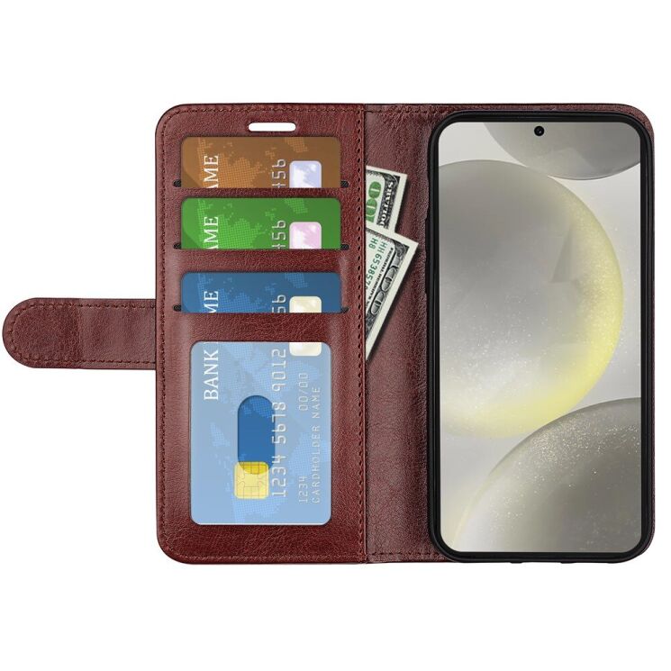 Чехол-книжка Deexe Wallet Style для Samsung Galaxy S24 FE (S721) - Brown: фото 2 из 9